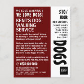 Modern Bold, Dog Walker Service Adverteren Flyer (Voorkant)