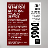 Modern Bold, Dog Walker Service Adverteren Poster (Voorkant)