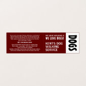 Modern Bold, Dog Walker Service Gedetailleerd Visitekaartje (Buitenkant ongevouwen)