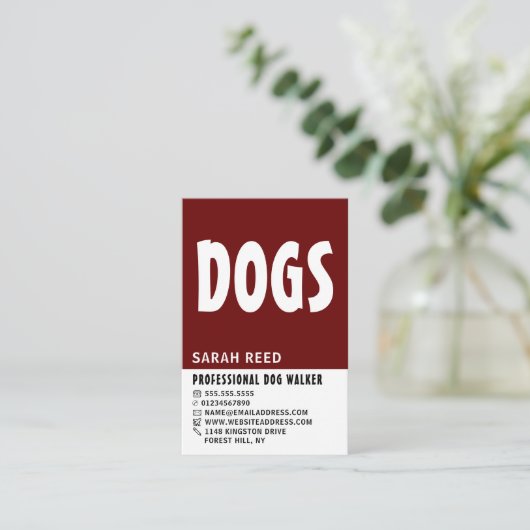 Modern Bold, Dog Walker Visitekaartje (Staand voorkant)