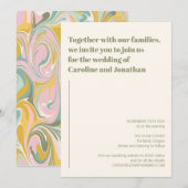 Modern Bold Earthy Pastel Abstract marmer Wedding Kaart (Voorkant / Achterkant)