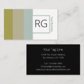 Modern Bold Earthy Tones Monogrammed Personalized Visitekaartje (Voorkant / Achterkant)