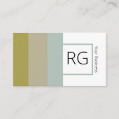 Modern Bold Earthy Tones Monogrammed Personalized Visitekaartje (Voorkant)
