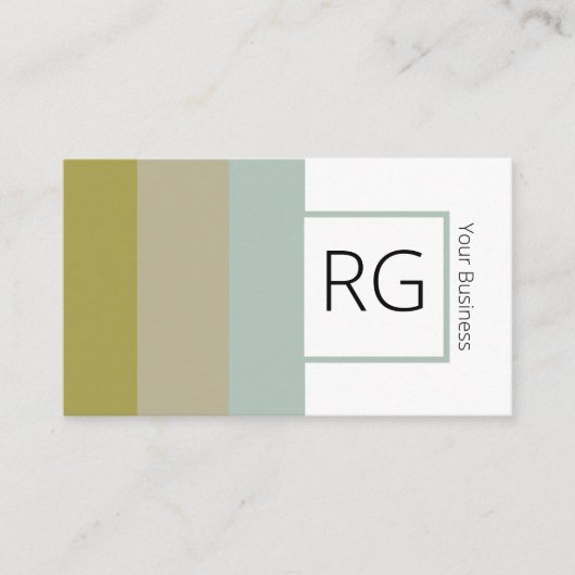 Modern Bold Earthy Tones Monogrammed Personalized Visitekaartje (Voorkant)