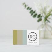Modern Bold Earthy Tones Monogrammed Personalized Visitekaartje (Staand voorkant)