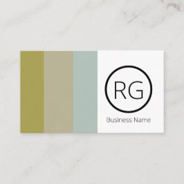 Modern Bold Earthy Tones Monogrammed Personalized Visitekaartje