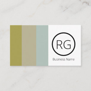 Modern Bold Earthy Tones Monogrammed Personalized Visitekaartje