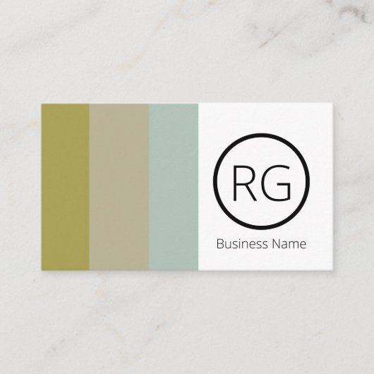 Modern Bold Earthy Tones Monogrammed Personalized Visitekaartje (Voorkant)