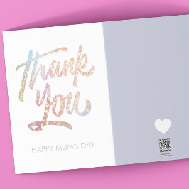 Modern Bold Eenhoorn Bedankt MUM's Day Kaart