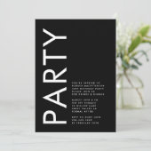 Modern Bold Eenvoudig Zwart Wit 40ste Partij Verja Kaart (Staand voorkant)