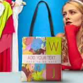 Modern Bold Elegant Abstracte Kunst Monogram Tote Bag