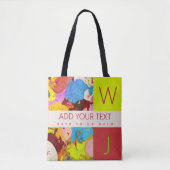 Modern Bold Elegant Abstracte Kunst Monogram Tote Bag (Voorkant)