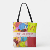 Modern Bold Elegant Abstracte Kunst Monogram Tote Bag (Achterkant)