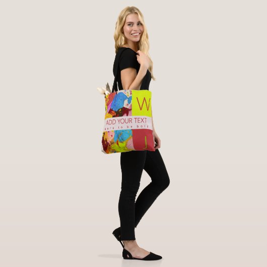 Modern Bold Elegant Abstracte Kunst Monogram Tote Bag (Op model)