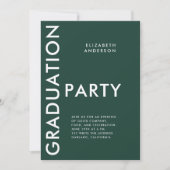 Modern Bold Emerald Green Graduation Party Kaart (Voorkant)