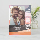 Modern Bold en Edgy Bruiloft Save the Date Kaart (Staand voorkant)