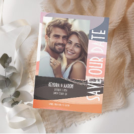 Modern Bold en Edgy Bruiloft Save the Date Kaart