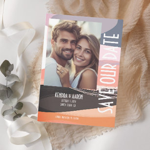 Modern Bold en Edgy Bruiloft Save the Date Kaart