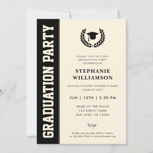 Modern Bold en Elegant Afstudeerder Foto Afstudere Kaart (Voorkant)