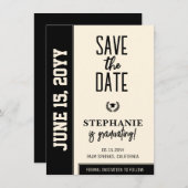 Modern Bold en Elegant Afstuderen Save The Date (Voorkant / Achterkant)