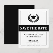Modern Bold en Elegant Afstuderen Save The Date (Voorkant / Achterkant)