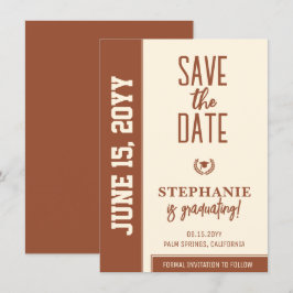 Modern Bold en Elegant Afstuderen Save The Date