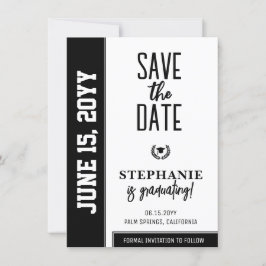 Modern Bold en Elegant Afstuderen Save The Date