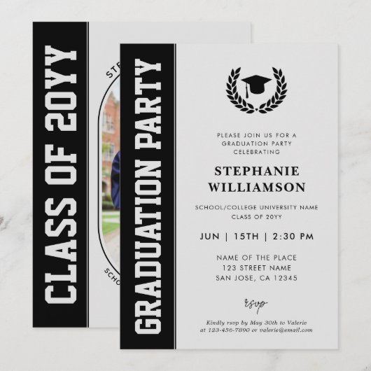 Modern Bold en minimalistisch Afstudeerder Photo A Kaart (Voorkant / Achterkant)