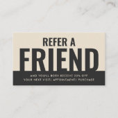 Modern Bold en Simple Verwijs een Vriend Verwijzin Visitekaartje (Voorkant)