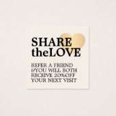 Modern Bold Faux Gold Heart Vierkante Visitekaartjes (Voorkant)