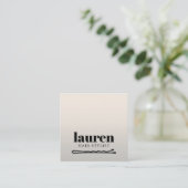 Modern Bold Faux Zilver Zwart Bold Bobby Pin Hair Vierkante Visitekaartje (Staand voorkant)