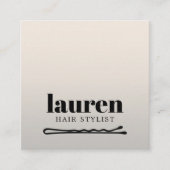 Modern Bold Faux Zilver Zwart Bold Bobby Pin Hair Vierkante Visitekaartje (Voorkant)