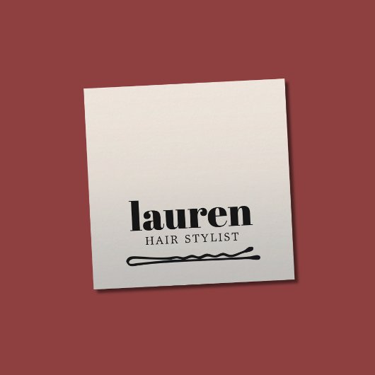 Modern Bold Faux Zilver Zwart Bold Bobby Pin Hair Vierkante Visitekaartje