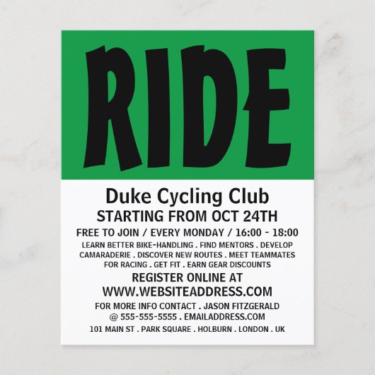 Modern Bold, fietsclub Adverteren brochure (Voorkant)
