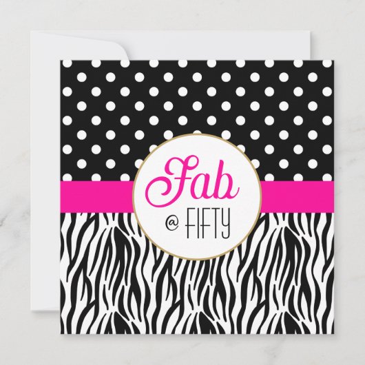 Modern Bold Fifty & Fabulous 50th Birthday Party  (Voorkant)