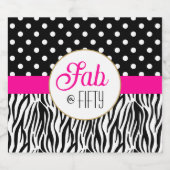 Modern Bold Fifty & Fabulous 50th Birthday Party Sparkling Wijnetiket (Enkel label)