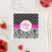 Modern Bold Fifty & Fabulous 50th Birthday Servet (Insitu)