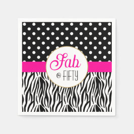 Modern Bold Fifty & Fabulous 50th Birthday Servet