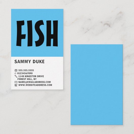 Modern Bold, Fisherman, Vist winkel Visitekaartje (Voorkant / Achterkant)