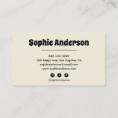 Modern Bold Floral Checkered Business Card Visitekaartje (Achterkant)