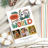 Modern Bold Floral Christmas Foto Feestdagenkaart