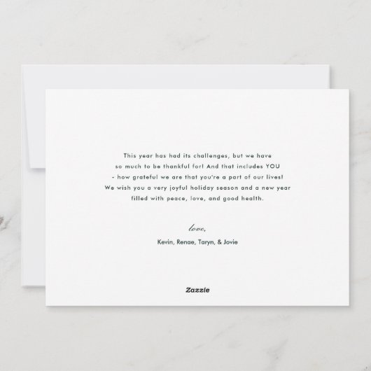 Modern Bold Floral Prettige feestdagen Familienaam Feestdagenkaart (Achterkant)