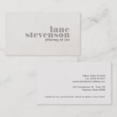 Modern Bold Font Attorney to Law Visitekaartje (Voorkant / Achterkant)