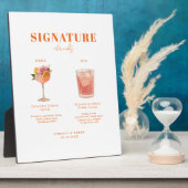 Modern Bold Font His & Hers Drinks Wedding Fotoplaat (Zijkant)