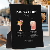 Modern Bold Font His & Hers Drinks Wedding Fotoplaat