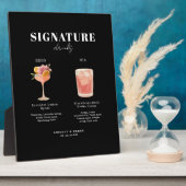 Modern Bold Font His & Hers Drinks Wedding Fotoplaat (Zijkant)