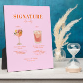 Modern Bold Font His & Hers Drinks Wedding Fotoplaat (Zijkant)