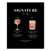 Modern Bold Font His & Hers Drinks Wedding Perfect Poster (Voorkant)