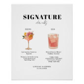 Modern Bold Font His & Hers Drinks Wedding Perfect Poster (Voorkant)
