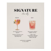 Modern Bold Font His & Hers Drinks Wedding Perfect Poster (Voorkant)